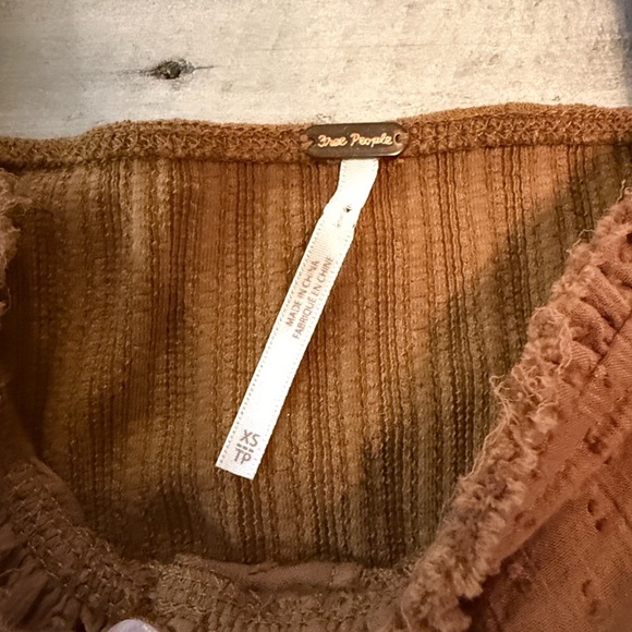 Free People Sugar Sugar Y2K style Square Neck Top Size XS Mustard - Picture 2 of 11